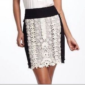 NWT Anthropologie Leifnotes Black White Lace Crochet Skirt